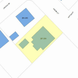 267 Adams St, Newton MA 02458-1351 plot plan