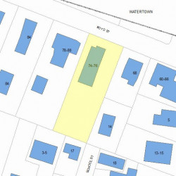 74 Boyd St, Newton MA  02458-1502 plot plan