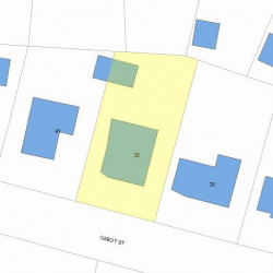 35 Cabot St, Newton MA  02458-2501 plot plan