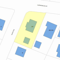 256 Auburndale Ave, Newton MA 02466-1619 plot plan