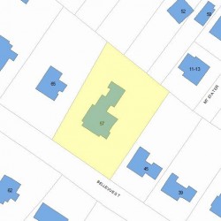 57 Bellevue St, Newton MA 02458-1918 plot plan