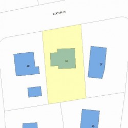 34 Bolton Rd, Newton MA  02460-2129 plot plan
