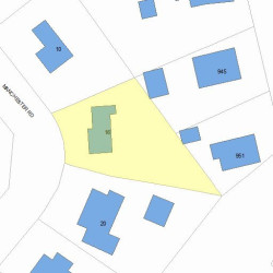 16 Manchester Rd, Newton MA 02461-1121 plot plan