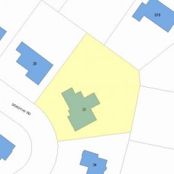 28 Dorothy Rd, Newton MA  02459-3308 plot plan
