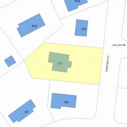 627 Chestnut St, Newton MA 02468-1607 plot plan