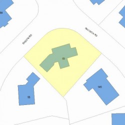 69 Evelyn Rd, Newton MA 02468-1212 plot plan