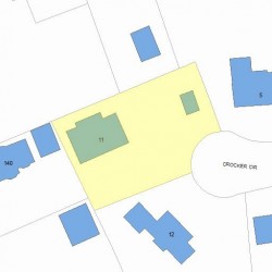 11 Crocker Cir, Newton MA  02465-2410 plot plan