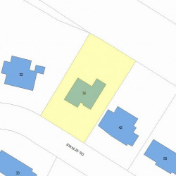 36 Stanley Rd, Newton MA 02468-2338 plot plan