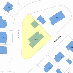 34 Fordham Rd, Newton MA 02465-1207 plot plan