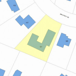 121 Brackett Rd, Newton MA  02458-2613 plot plan