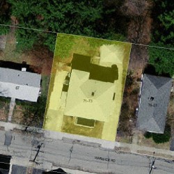 71 Warwick Rd, Newton MA 02465-1723 aerial view