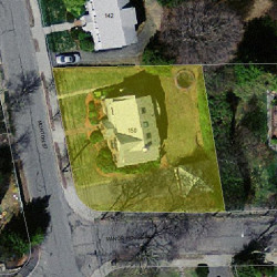 150 Morton St, Newton MA  02459-1523 aerial view