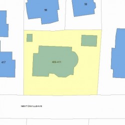 411 Newtonville Ave, Newton MA 02460-1926 plot plan