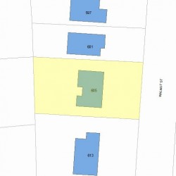 605 Walnut St, Newton MA  02460-2466 plot plan