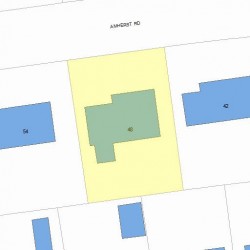 48 Amherst Rd, Newton MA  02468-2302 plot plan