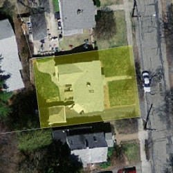 163 Melrose St, Newton MA 02466-1107 aerial view