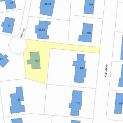 132 Evelyn Rd, Newton MA 02468-1042 plot plan