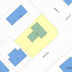 255 Adams St, Newton MA  02458-1248 plot plan