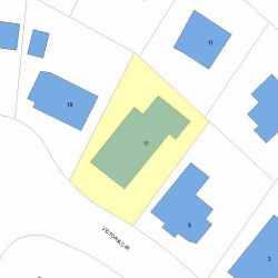 15 Victoria Cir, Newton MA  02459-1016 plot plan