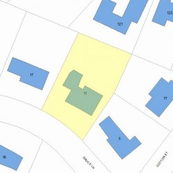 11 Bruce Ln, Newton MA 02458-2615 plot plan
