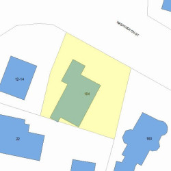 184 Washington St, Newton MA  02458-2251 plot plan