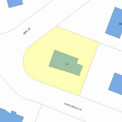 111 Charlemont St, Newton MA  02461-1909 plot plan