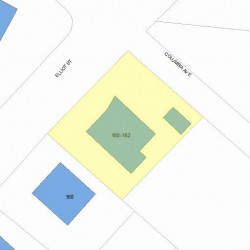 162 Elliot St, Newton MA  02464-1251 plot plan