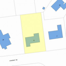 15 Amherst Rd, Newton MA  02468-2301 plot plan