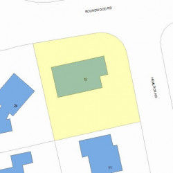 15 Roundwood Rd, Newton MA 02464-1216 plot plan