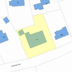 147 Highland Ave, Newton MA 02465-2509 plot plan