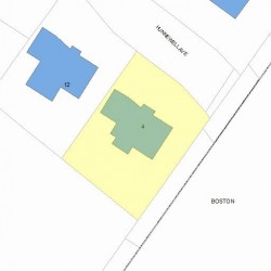 4 Hunnewell Ave, Newton MA  02458-2215 plot plan