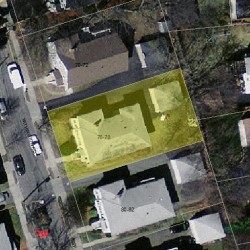 76 Withington Rd, Newton MA  02460-2040 aerial view