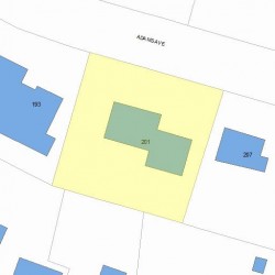 201 Adams Ave, Newton MA 02465-1502 plot plan
