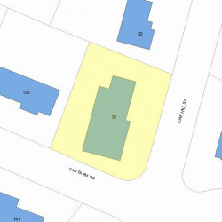 91 Oak Hill St, Newton MA 02459-3454 plot plan