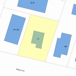 303 Tremont St, Newton MA 02458-2113 plot plan