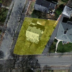 341 Wolcott St, Newton MA  02466-1518 aerial view