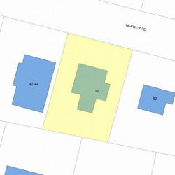 48 Warwick Rd, Newton MA 02465-1724 plot plan