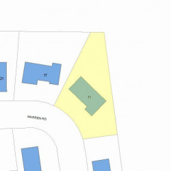 11 Warren Rd, Newton MA  02468-1222 plot plan