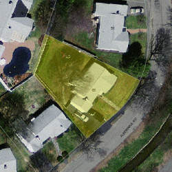 65 Albemarle Rd, Newton MA 02460-1107 aerial view