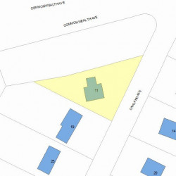 11 Oakland Ave, Newton MA  02466-1704 plot plan