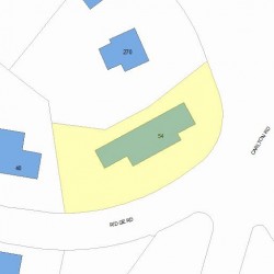 54 Ridge Rd, Newton MA  02468-1819 plot plan