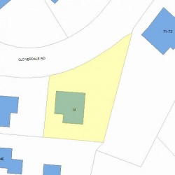 14 Cloverdale Rd, Newton MA 02459-2429 plot plan