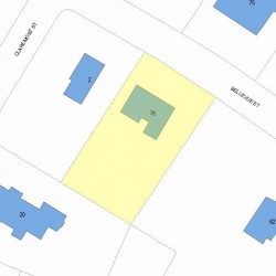 76 Bellevue St, Newton MA  02458-1919 plot plan