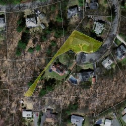 93 Crofton Rd, Newton MA  02468-2114 aerial view