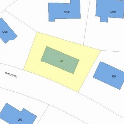 197 Evelyn Rd, Newton MA 02468-1022 plot plan