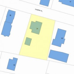 24 Cherry Pl, Newton MA  02465-1506 plot plan