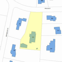 185 Prince St, Newton MA  02465-2605 plot plan