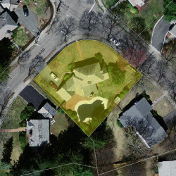 69 Evelyn Rd, Newton MA 02468-1212 aerial view