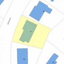 85 Rosalie Rd, Newton MA  02459-3129 plot plan
