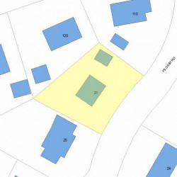 21 Pilgrim Rd, Newton MA 02468-2124 plot plan